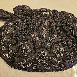 Vintage Black Beaded Wristlet